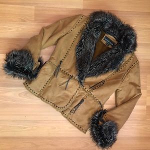 Regent Park faux fur suede coat